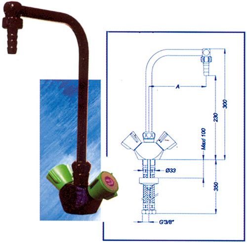 BIOLAB - Mélangeur Orientable et Embout Démontable diamètre 10 mm - 200 x  300 mm