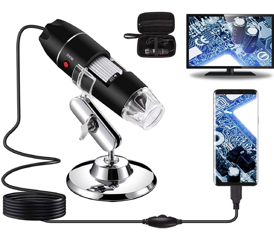 1000X Microscope Numérique Portable Pour Enfants - Écran 4K 2,0", Electronique, Rechargeable, Avec Kit De Lames - Apprentissage Scientifique Pour Adultes Et Enfants